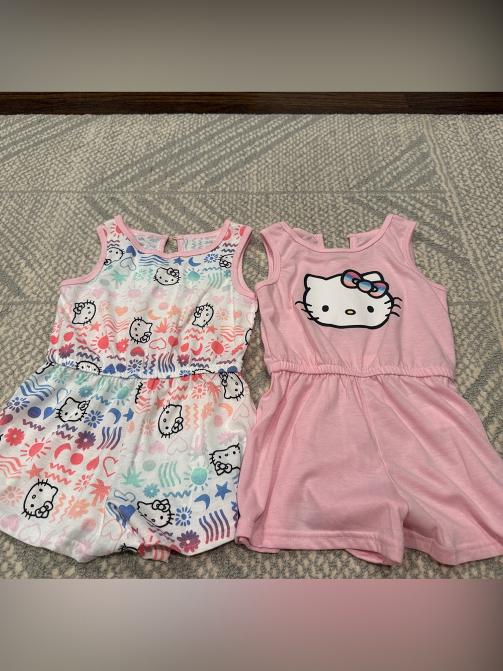 Hello Kitty Pink and Multicolor Girl 5/6 Romper Set